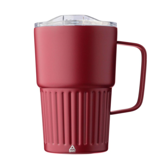 Recycled stainless steel double-walled travel mug (450 ml) 