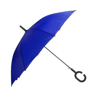 Чадър, автоматичен, ветроустойчив, С-дръжка, 105 cm, син