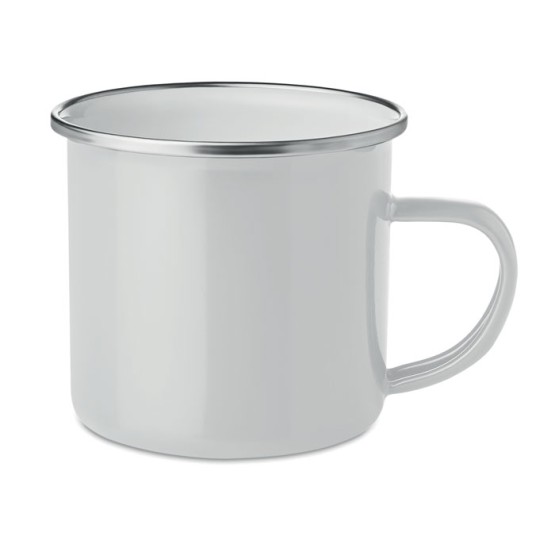 Metal mug with enamel layer