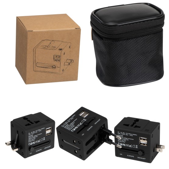 Rubberized travel adapter