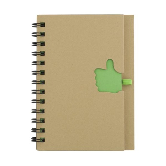 Recycled paper hard cover spiral notebook - 24280