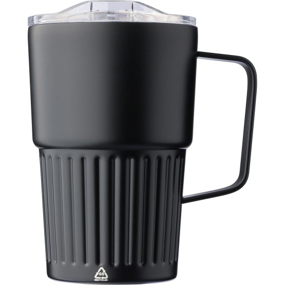 Recycled stainless steel double-walled travel mug (450 ml) 