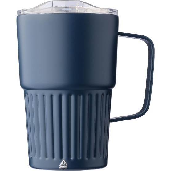 Recycled stainless steel double-walled travel mug (450 ml) 